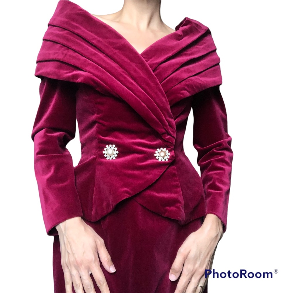 Vintage Velvet Suit Skirt Formalwear